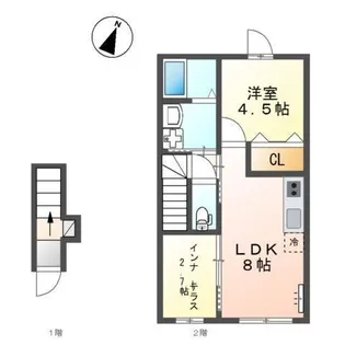 東京都八王子市北野町【アパート】の間取り