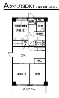 パインクレスト3号館【4階】の間取り