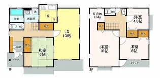 神奈川県相模原市中央区上溝【一戸建】の間取り