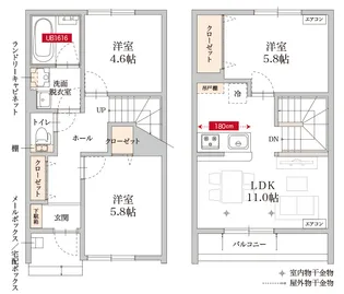 アクアルーチェ駒形の間取り