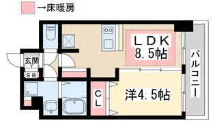 プレサンス新大阪ザシティ【13階】の間取り