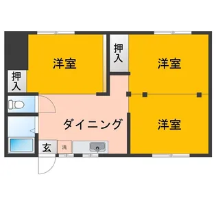 第3ミドリハイツ【2階】の間取り