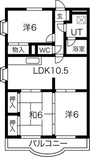 クローバーガーデンB【3階】の間取り