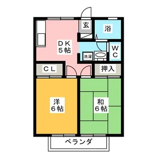 プラザ広久手B【2階】の間取り
