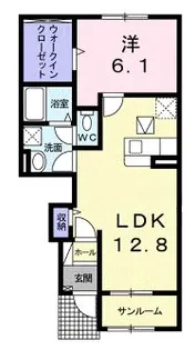 オアシス神辺【1階】の間取り