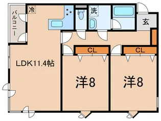 ドゥムール西片【3階】の間取り