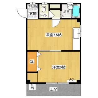 第1青美ハイツ【1階】の間取り