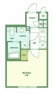 ウェルスクエアイズム武蔵小山サウス【4階】の間取り