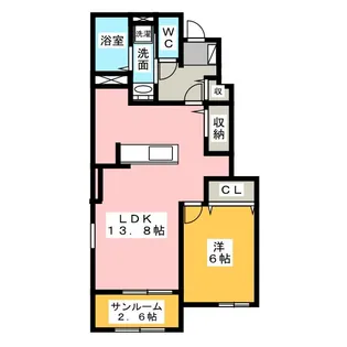 ジャン プレッソA【1階】の間取り