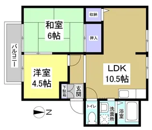 サニーサイド・S【2階】の間取り