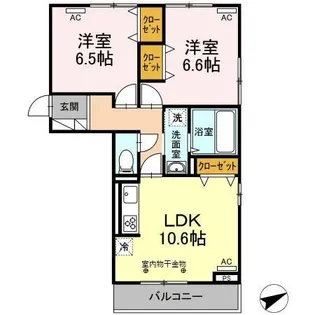 5月中旬 Droom亀ヶ崎【RaffineVerseau201】【2階】の間取り