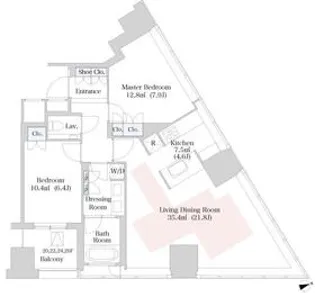 セントラルパークタワー・ラ・トゥール新宿【17階】の間取り