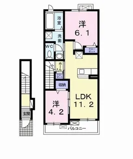 トゥ ミライB【2階】の間取り