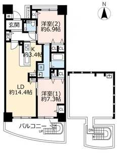 UR新川・島屋敷通り【9階】の間取り