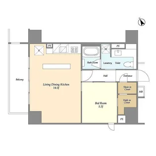 ASPRIME八丁堀【13階】の間取り