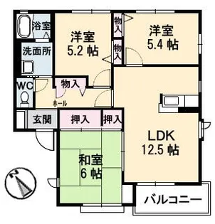 ファミーユ上宇部【2階】の間取り