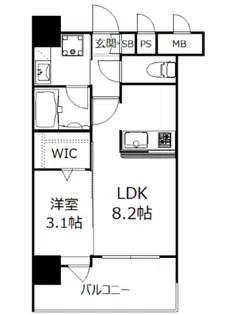 エンクレストベイ天神東II【10階】の間取り