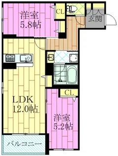 デルフィ淕番館【2階】の間取り