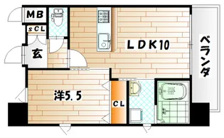 アクシオ小倉【8階】の間取り