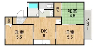 セジュール高の原C【1階】の間取り