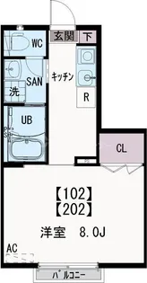 クレセントハウスI【2階】の間取り