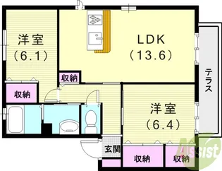 アンダンテ大久保A【1階】の間取り