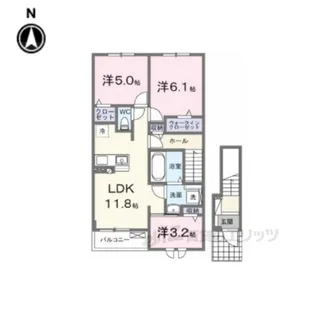 クラール倉治D【2階】の間取り