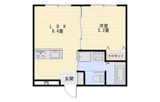 リュヌ・ド・ミエル【1階】の間取り