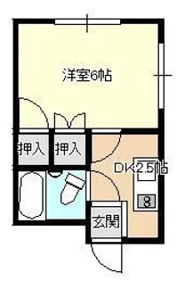 カレッヂ1【2階】の間取り