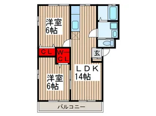 サカエガーデンC棟【1階】の間取り