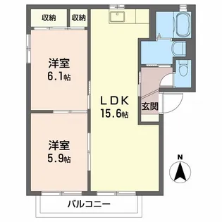シャーメゾン ヴァイデ A棟【2階】の間取り