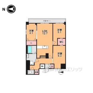 LARIVIEREOKAMOTO2【5階】の間取り