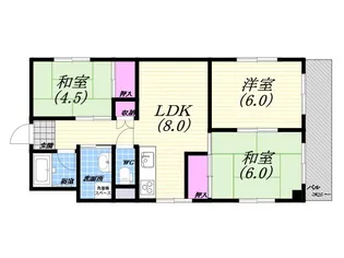 サンヒルズ芦屋2【5階】の間取り