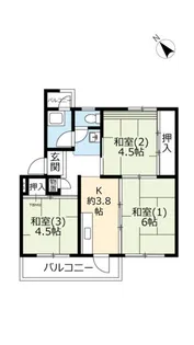UR白鷺【3階】の間取り