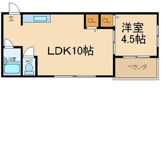 山之内サンハイツ【4階】の間取り