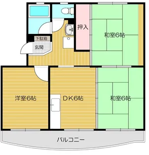 ビューラーハイツあびこ【2階】の間取り