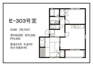 パルテール小金 E棟【3階】の間取り