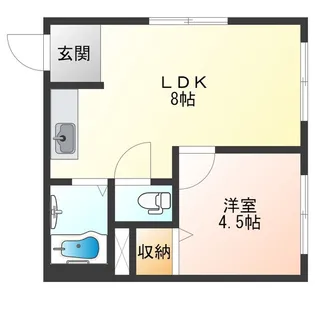 フラッグス肥後橋【4階】の間取り