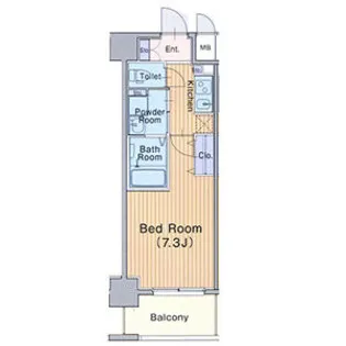 ミュプレ北浜【7階】の間取り