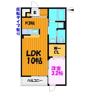 福島県郡山市成山町【アパート】の間取り