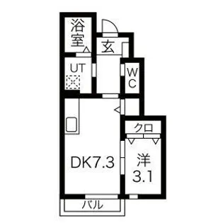 1LDKの間取り画像