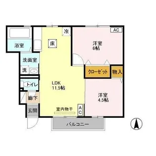 東京都武蔵村山市残堀2【アパート】の間取り