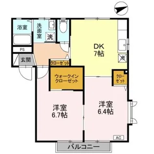 ラルジュ・リヴィエール【1階】の間取り