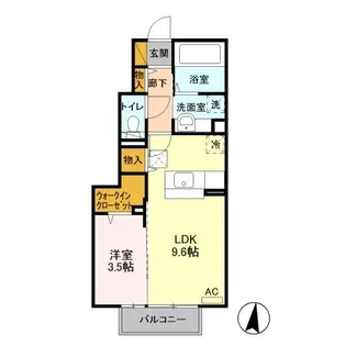 ガーデンクレスト【1階】の間取り