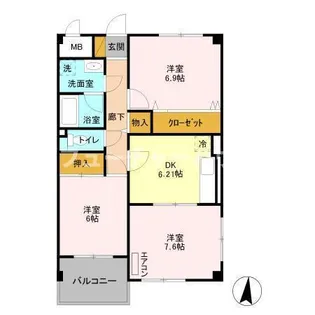 カーサヴィオレッタ A【1階】の間取り