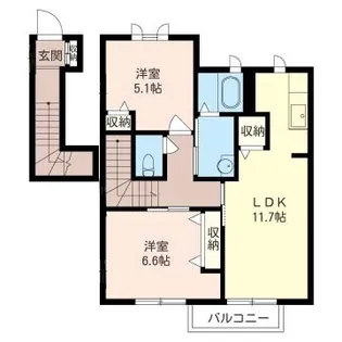 ルナガーデンA棟【2階】の間取り
