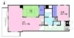 ニューウェルテラス生田【6階】の間取り