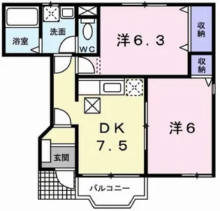 兵庫県高砂市阿弥陀町生石【アパート】の間取り