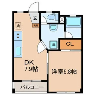 福岡県久留米市合川町【マンション】の間取り