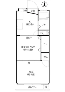 五宿ハイツ【2階】の間取り